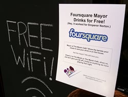 Foursquare mayor drinks for free