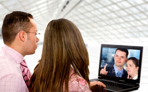 Couple Watching Web Video