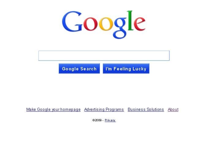 new google interface home page