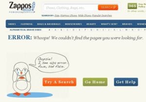 Zappos 404 Page