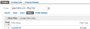 Filtering out IP traffic from GA reports