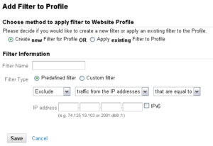 Selecting IP Address for Google Analytics filtering