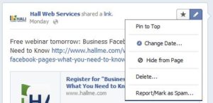 Pinning Facebook posts