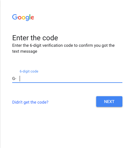 verification code form field