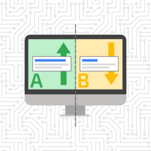 A/B testing ppc ads on desktop computer