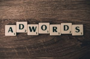 Scrabble tiles spelling AdWords