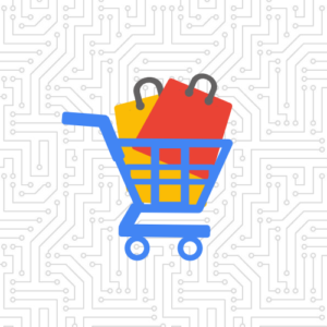 shopping cart icon with bags