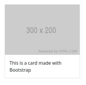 300 x 200 card made with Bootstrap