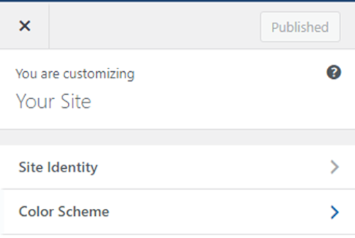 WordPress Customizer color scheme