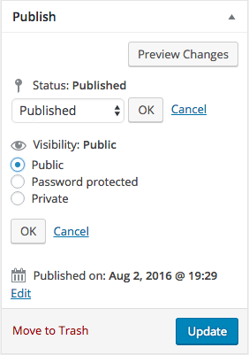 Default WordPress Post Settings