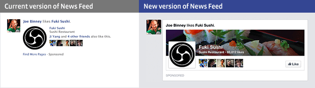 Facebook's new news feed highlights cover photos