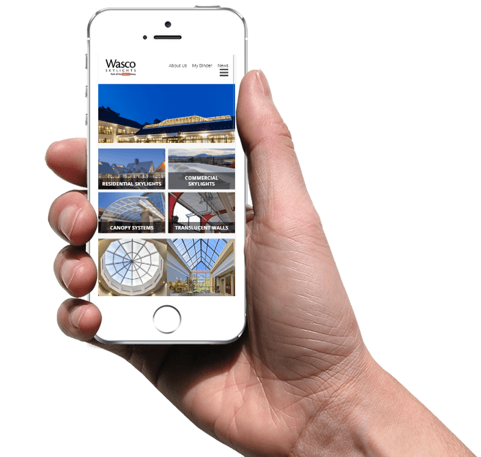Wasco Skylights Page Layout on Mobile