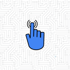 blue pointer finger tapping graphic