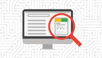 google my business desktop with magnifying glass graphic