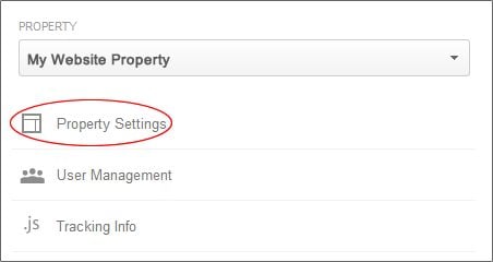 Google Analytics Property Settings