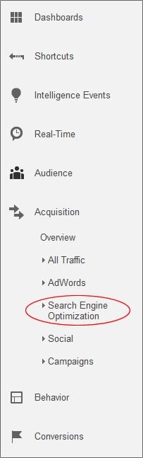 Google Analytics Reporting SEO Tab