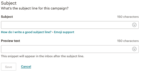 Mailchimp subject preview text example