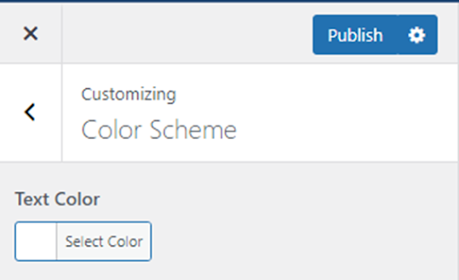 WordPress Customizer text color setting